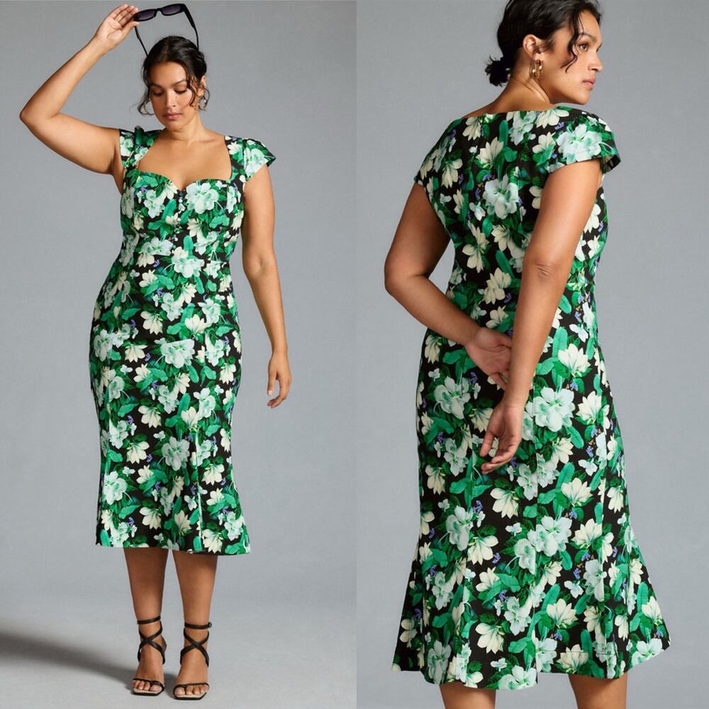 Anthropologie Cecily fit and flare midi dress size 1x
